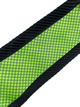 Load image into Gallery viewer, Emerald Green Dot Inset with Black Pleated Border Detail Necktie & Pocket Square Set