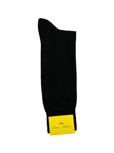 Black Cotton Mid Calf Sock