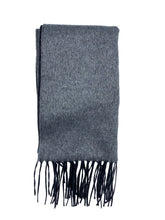 Load image into Gallery viewer, grey double panel silk &amp; cashmere scarf made in italy
