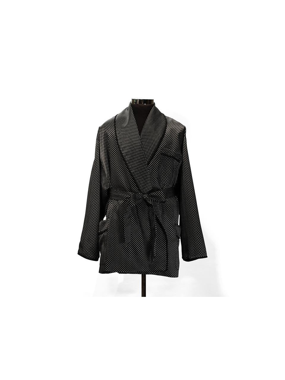 Black & White Pin Dot Smoking Jacket – Victortalbots.com