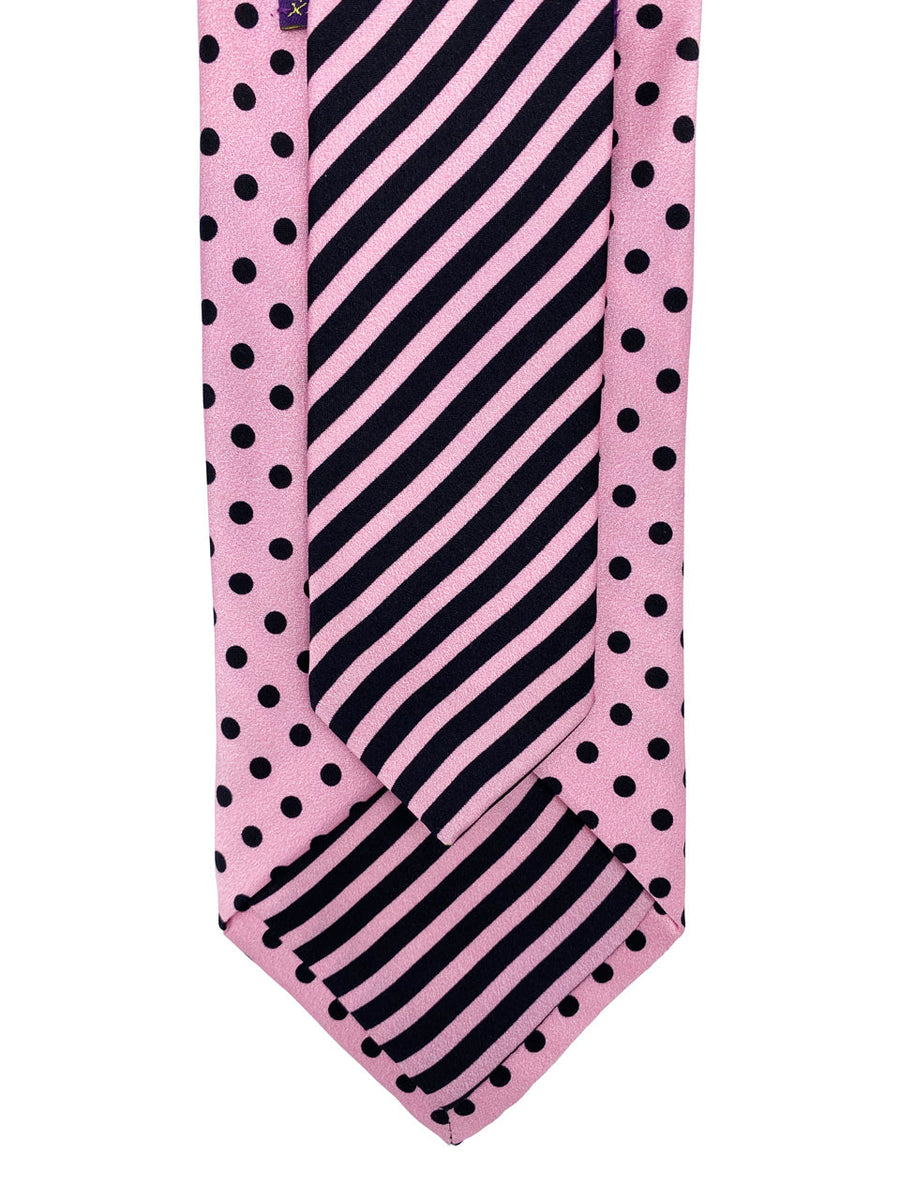 Light Pink with Black Polka Dot Necktie & Double Panel Pocket Square S ...
