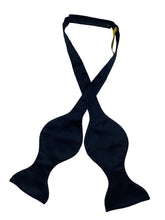 Load image into Gallery viewer, black silk self tie bow made in USA