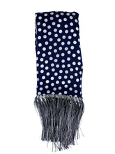 Load image into Gallery viewer, navy dot scarf made in italy