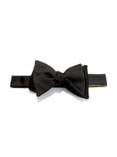 Load image into Gallery viewer, Black &amp; White Multi Panel Self Pindot Bow Tie