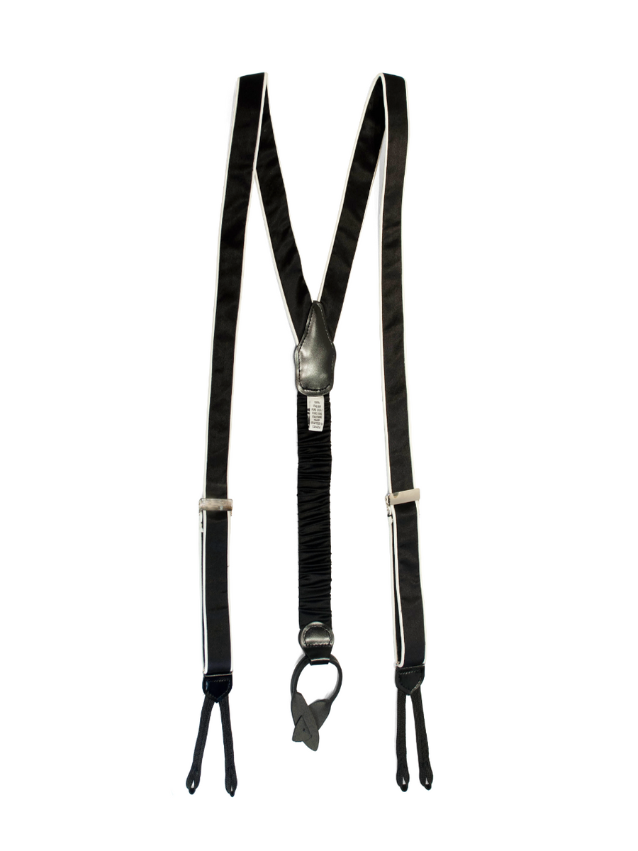 Black Silk Braces with White Piping – Victortalbots.com
